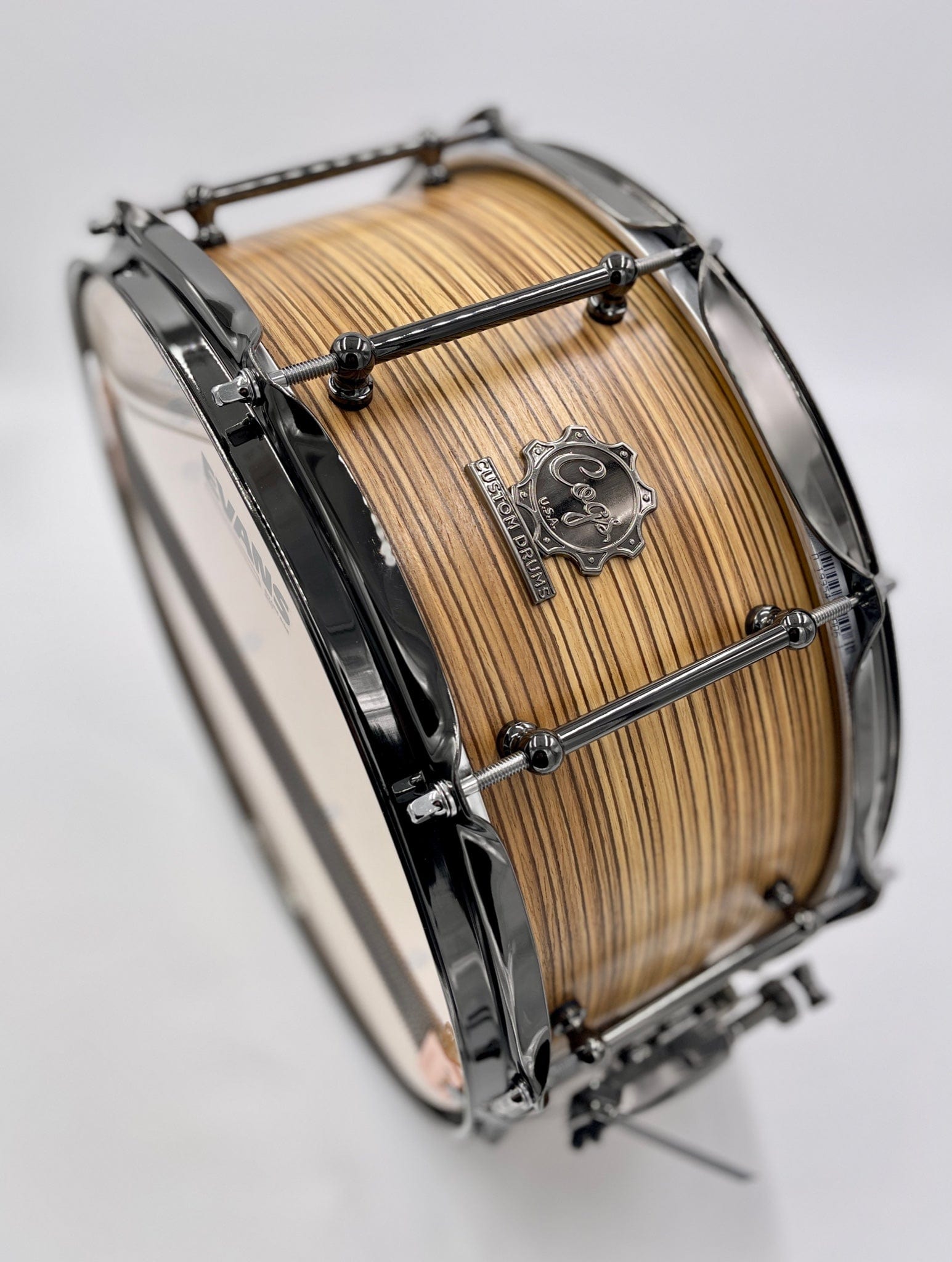 Cogs Zebrawood 3Ply Snare Drum Cogs Custom Drums LLC