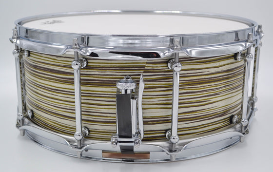 Cogs MC-53 Zebra Green Snare Drum - Cogs Custom Drums LLC