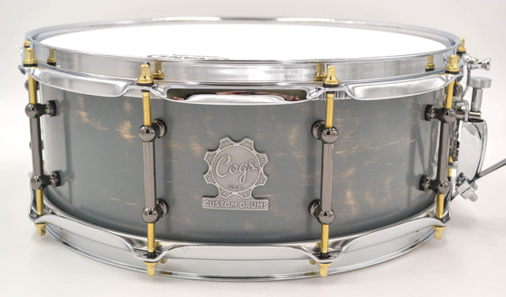 Cogs SuperSix™ Weathered Gray Snare - Cogs Custom Drums LLC
